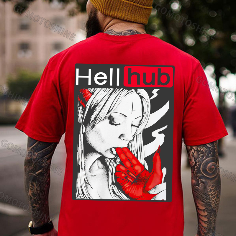Hellhub Suck Devil's Finger Print Men's T-Shirt Image - 6
