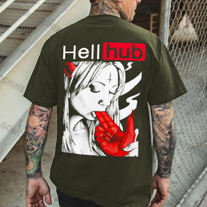 Hellhub Suck Devil's Finger Print Men's T-Shirt Image - 5
