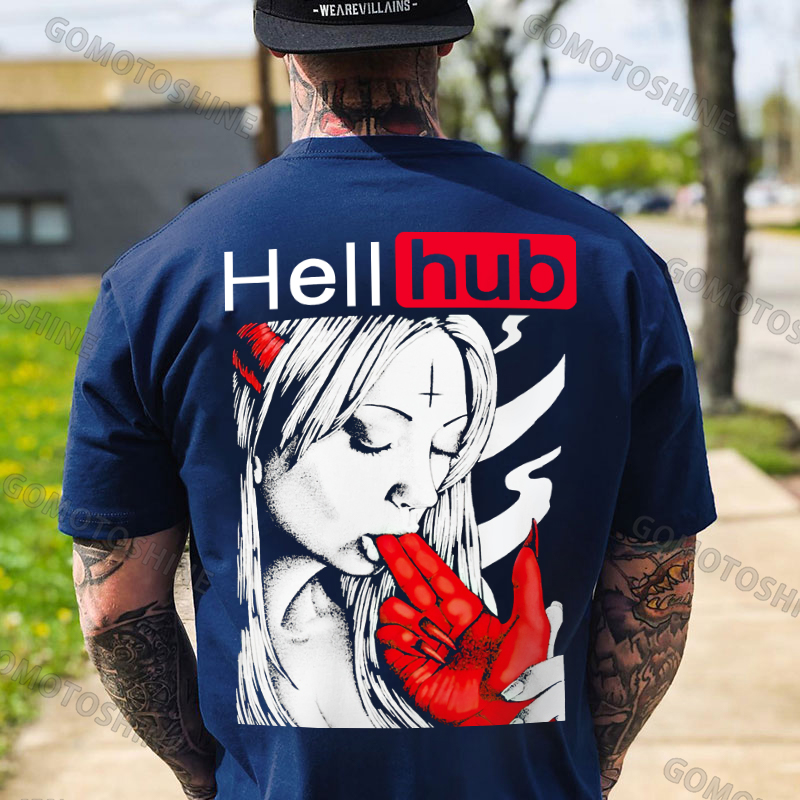 Hellhub Suck Devil's Finger Print Men's T-Shirt Image - 4