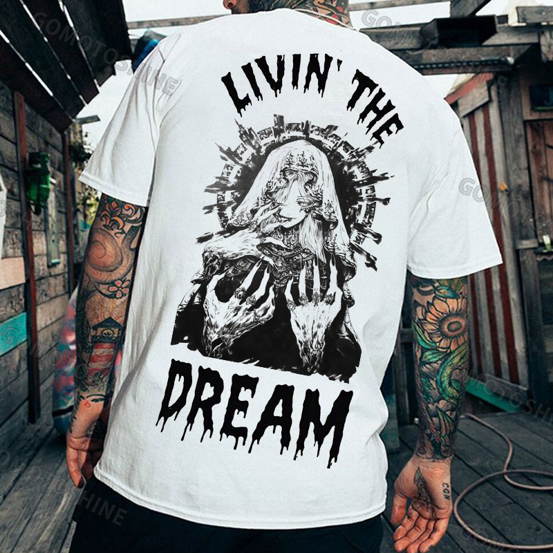 LIVIN' THE DREAM Devil Bride Print Men's T-shirt
