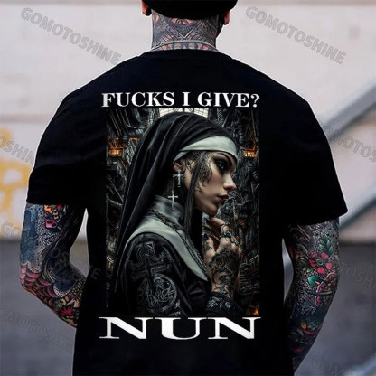 FUCKS I GIVE NUN Gangster Nun Print Men's T-shirt Image - 1