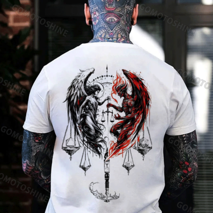 Libra Angel And Devil Print Men's T-shirt Image - 1