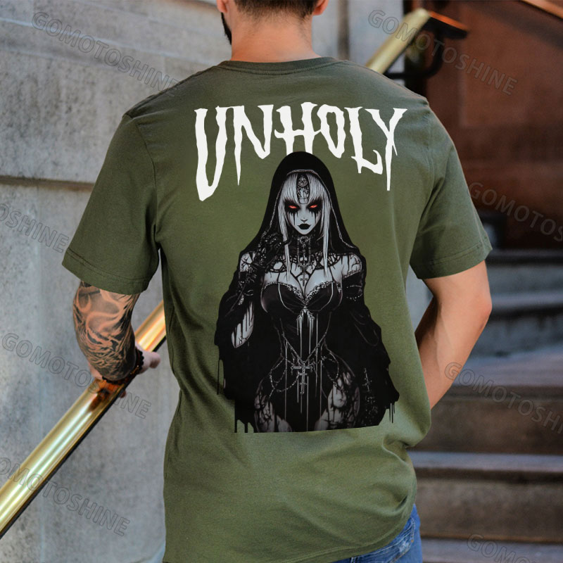 UNHOLY Evil Nun Print Men's T-shirt Image - 5