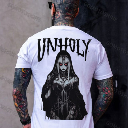 UNHOLY Evil Nun Print Men's T-shirt Image - 2