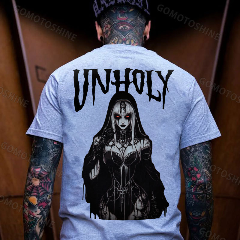 UNHOLY Evil Nun Print Men's T-shirt Image - 3