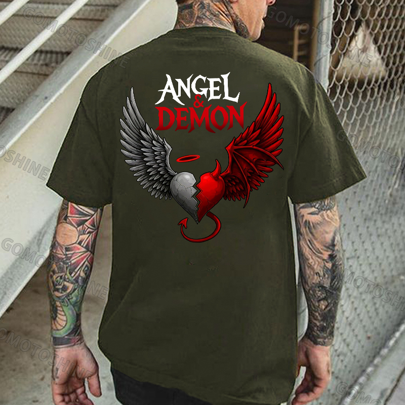 ANGEL & DEMON Print Men's T-Shirt Image - 5