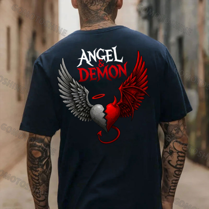 ANGEL & DEMON Print Men's T-Shirt Image - 4