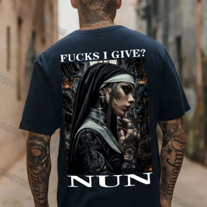 FUCKS I GIVE NUN Gangster Nun Print Men's T-shirt Image - 4