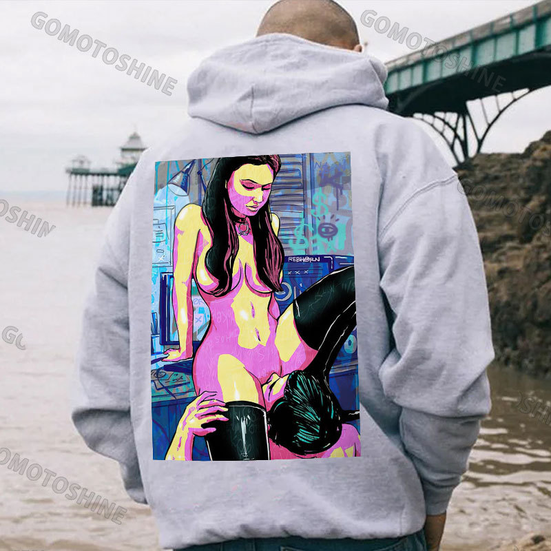 The Man Suck Naked Lady Print Men's Hoodie