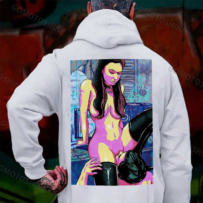 The Man Suck Naked Lady Print Men's Hoodie
