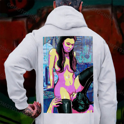 The Man Suck Naked Lady Print Men's Hoodie