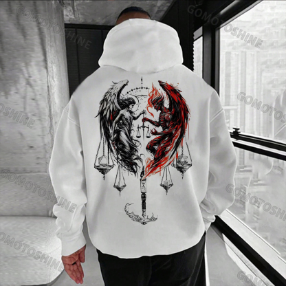 Libra Angel And Devil Print Men's Hoodie