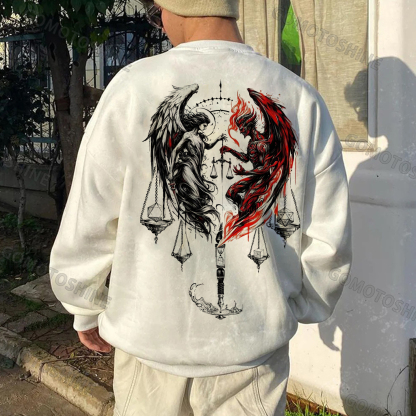 Libra Angel And Devil Print Men's Sweatshirt