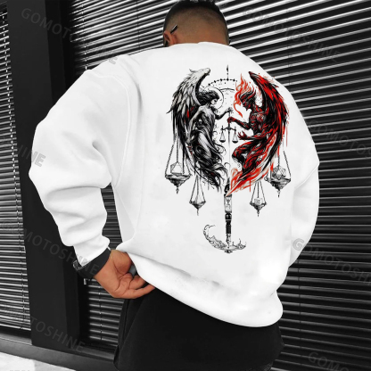 Libra Angel And Devil Print Men's Sweatshirt