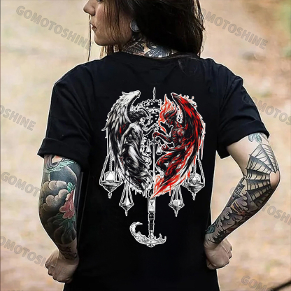 Libra Angel And Devil Print Women's T-shirt