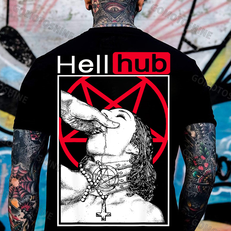 Hellhub Suck Devil's Finger Girl Print Men's T-shirt Image - 1