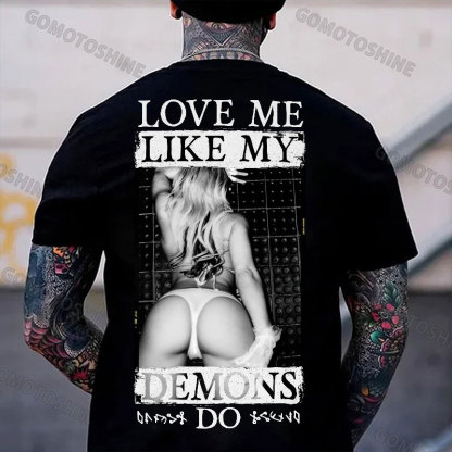 LOVE ME LIKE MY DEMONS DO Sexy Woman Print Men's T-shirt Image - 1