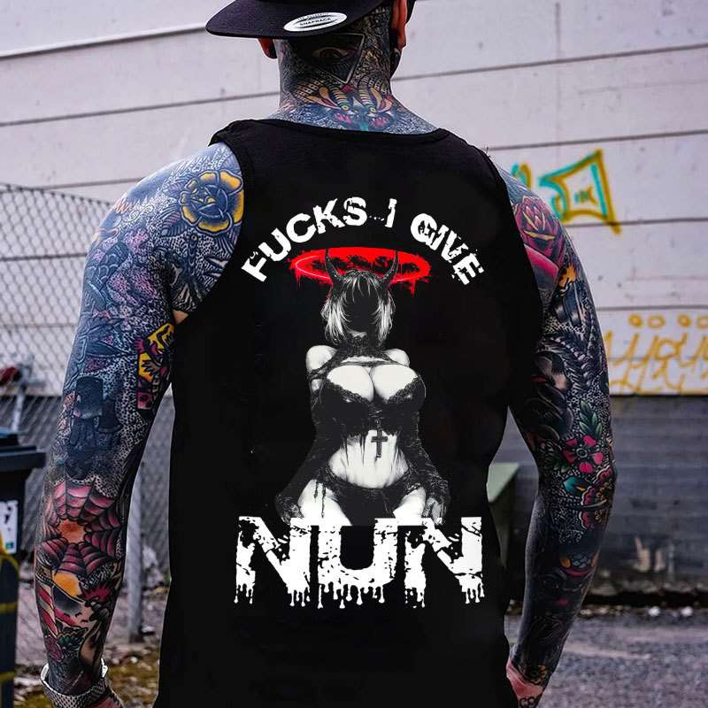 FUCKS I GIVE NUN Sexy Devil Girl Print Men's Vest