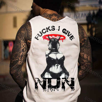 FUCKS I GIVE NUN Sexy Devil Girl Print Men's Vest