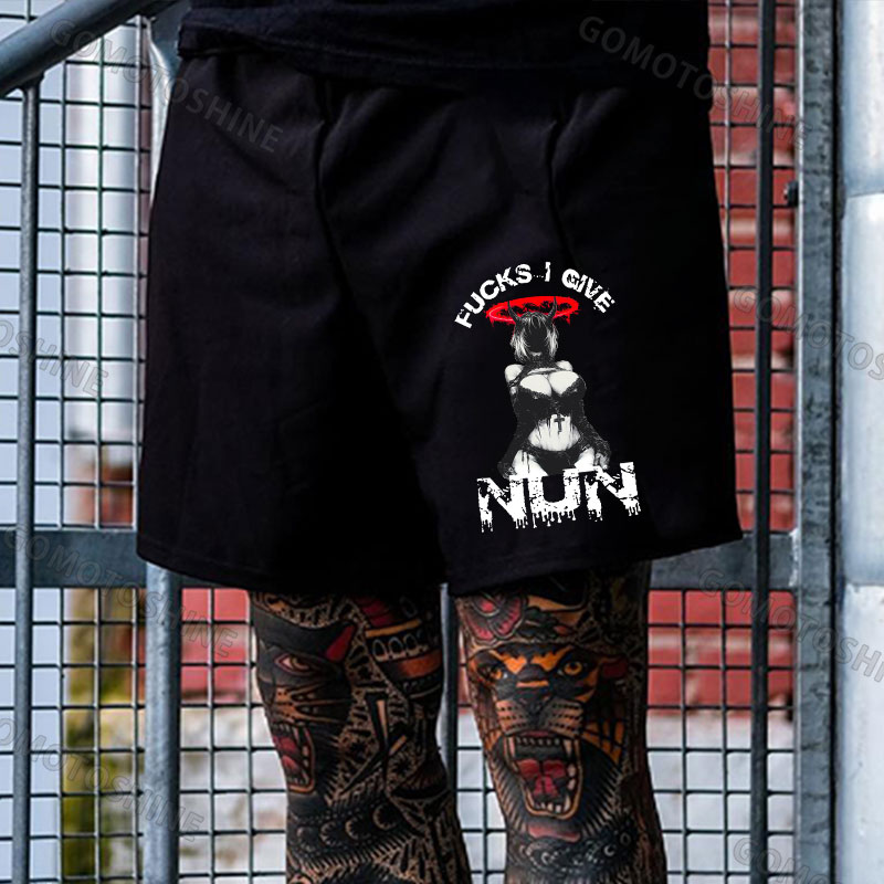 殷子健: CHINGA TU MADRE Defiant Nun Print Men's Shorts Image - 1
