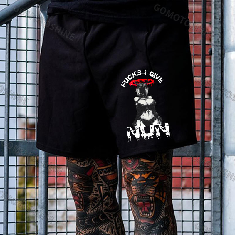 FUCKS I GIVE NUN Sexy Devil Girl Print Men's Shorts