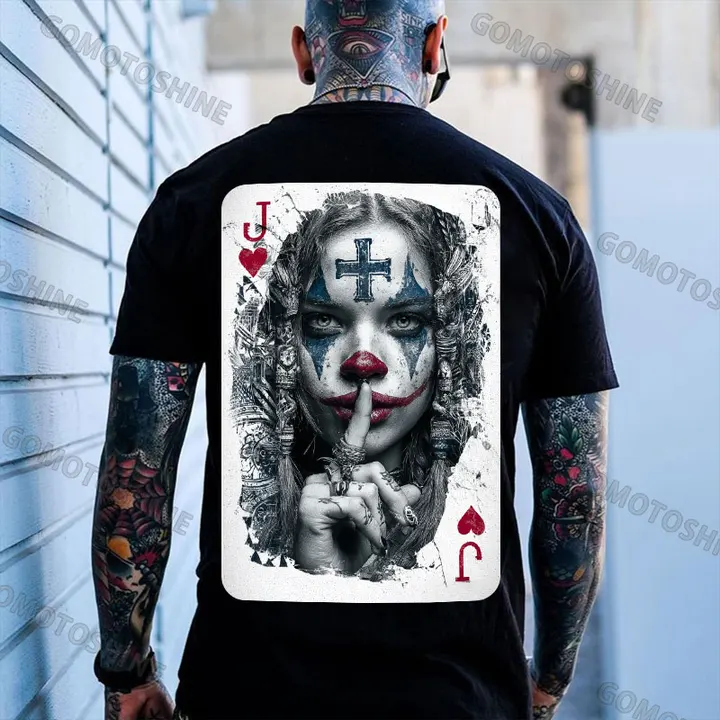 Poker Joker Lady Print Men's T-shirt