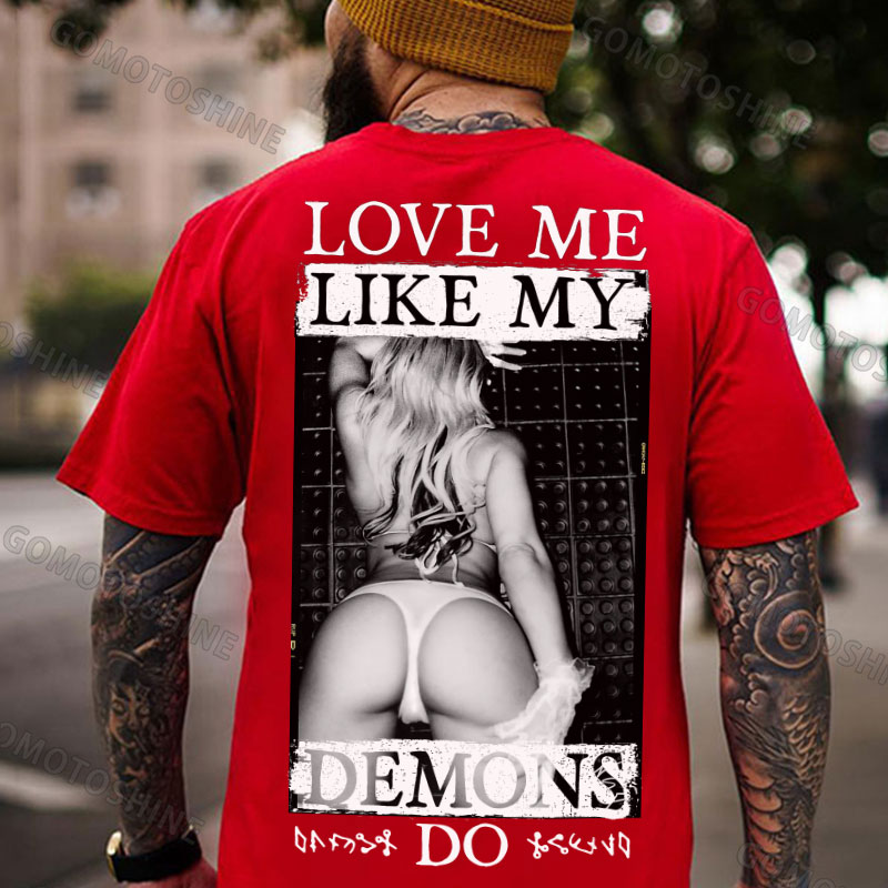 LOVE ME LIKE MY DEMONS DO Sexy Woman Print Men's T-shirt Image - 6