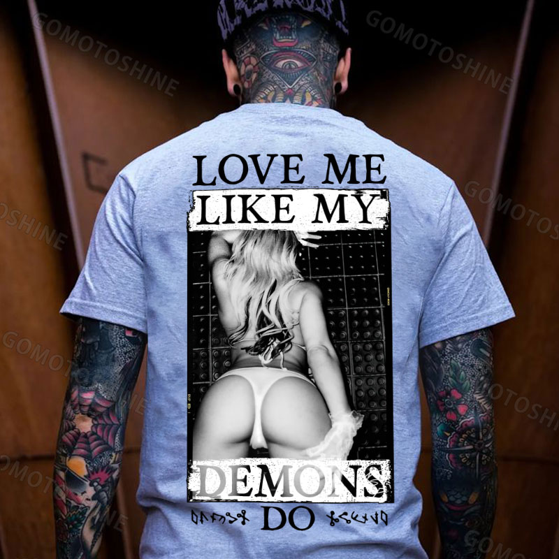 LOVE ME LIKE MY DEMONS DO Sexy Woman Print Men's T-shirt Image - 3