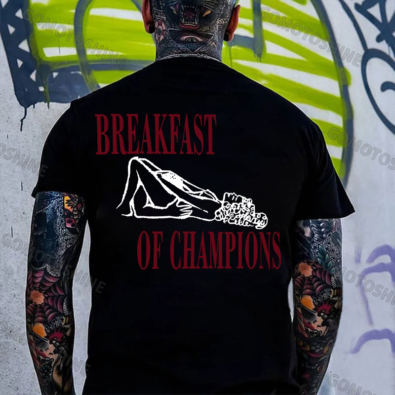 BREAKFAST OF CHAMPIONS Suck Lady Print Men's T-shirt Image - 2