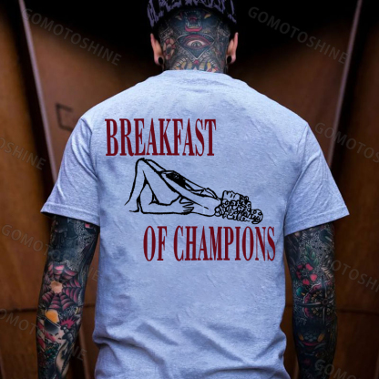 BREAKFAST OF CHAMPIONS Suck Lady Print Men's T-shirt Image - 3