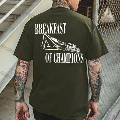 BREAKFAST OF CHAMPIONS Suck Lady Print Men's T-shirt Image - 5