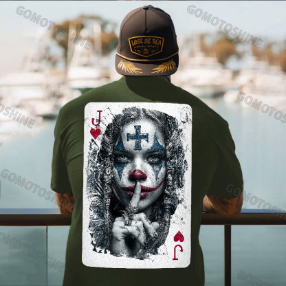 Poker Joker Lady Print Men's T-shirt Image - 5