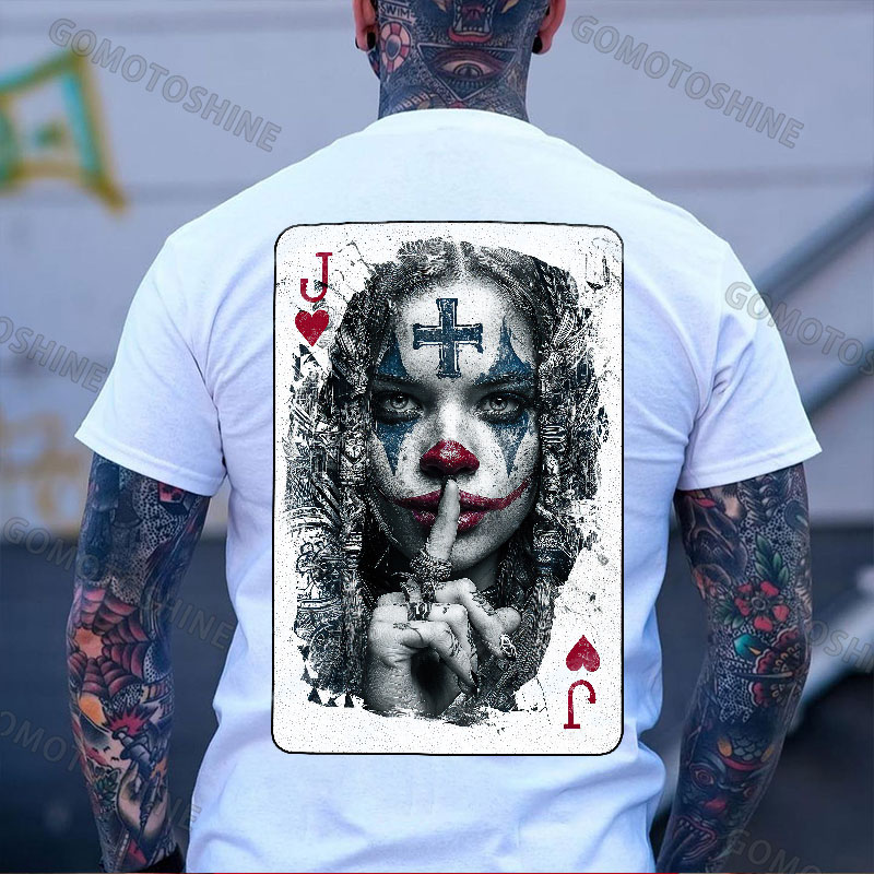 Poker Joker Lady Print Men's T-shirt Image - 2