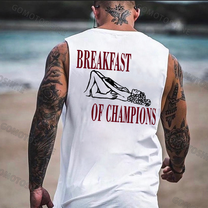 BREAKFAST OF CHAMPIONS Suck Lady Print Men's Tank