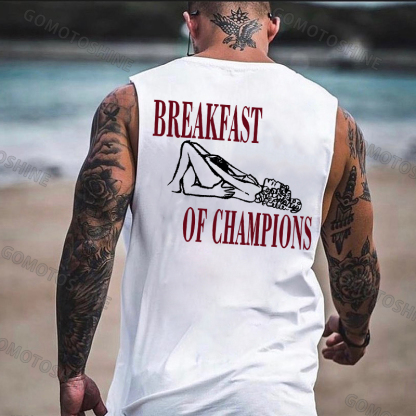 BREAKFAST OF CHAMPIONS Suck Lady Print Men's Tank