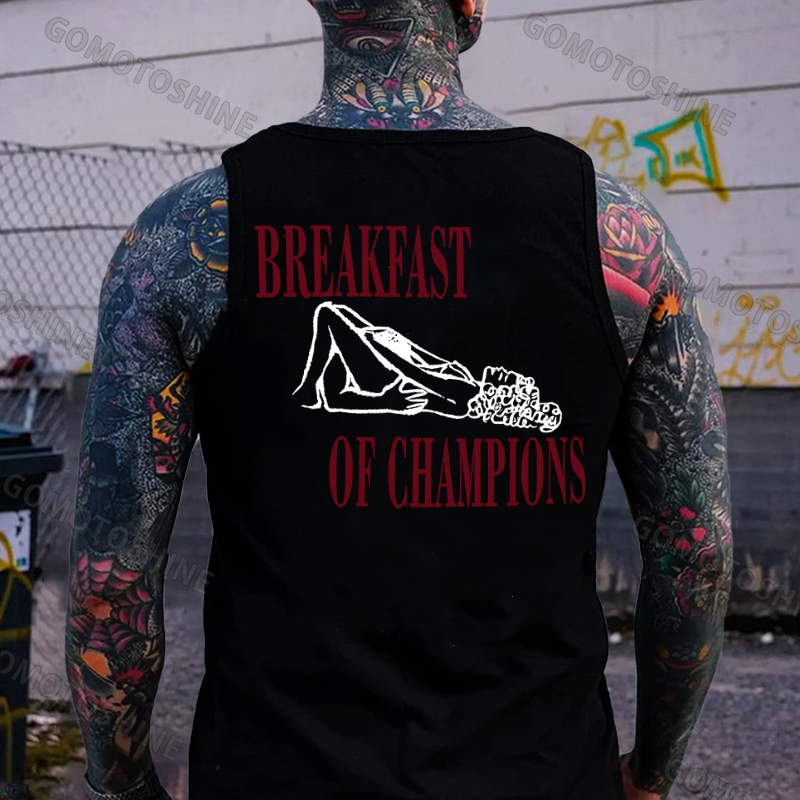 BREAKFAST OF CHAMPIONS Suck Lady Print Men's Tank