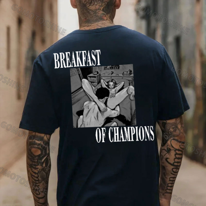 BREAKFAST OF CHAMPIONS Man Suck Girl Print Men's T-shirt Image - 2
