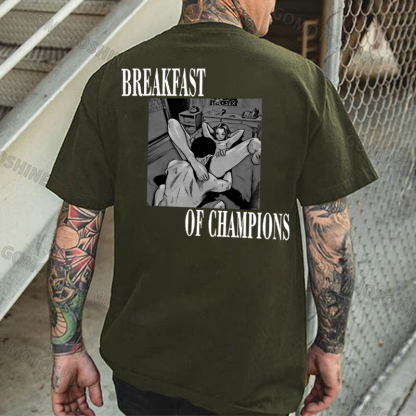 BREAKFAST OF CHAMPIONS Man Suck Girl Print Men's T-shirt Image - 3