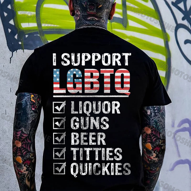 I Support LGBT Funny Printed Men's T-Shirt