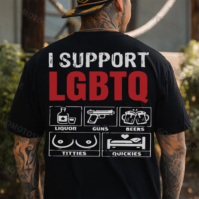 I Support LGBTQ Funny Printed Men's T-Shirt