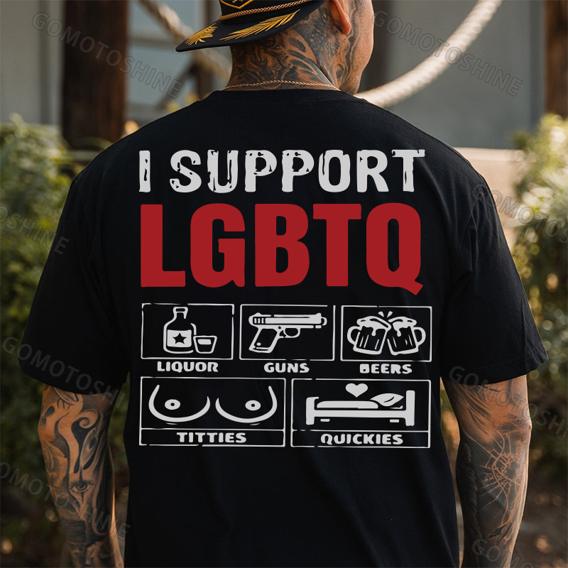 I Support LGBTQ Funny Printed Men's T-Shirt