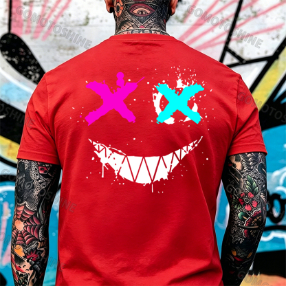 Evil Emoji Graphic Black Print T-Shirt Image - 16
