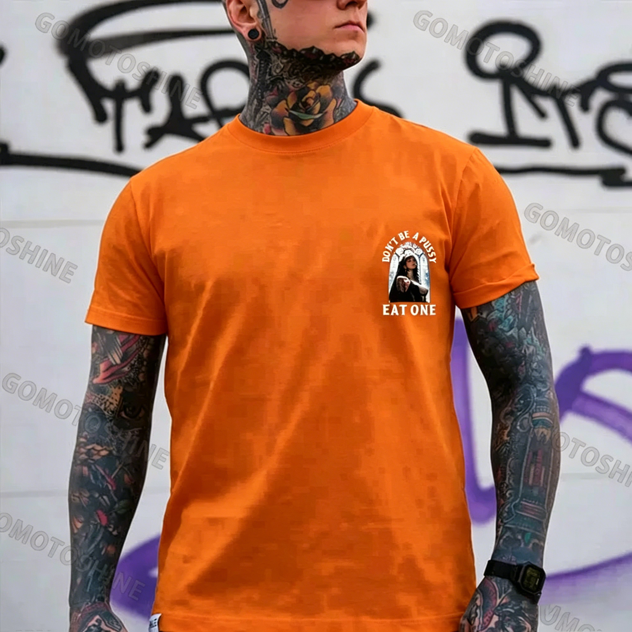 DON'T BE A PUSSY EAT ONE Sexy Nun Print Men's T-shirt Image - 14