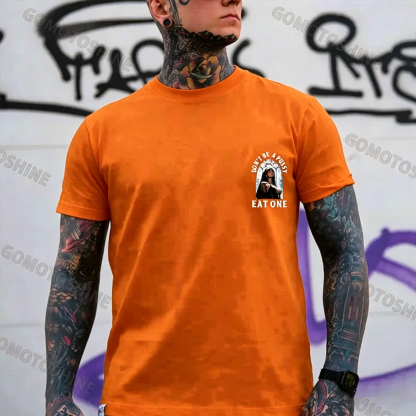 DON'T BE A PUSSY EAT ONE Sexy Nun Print Men's T-shirt Image - 14