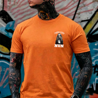F*CKS I GIVE NUN Defiant Nun Print Men's T-Shirt Image - 10