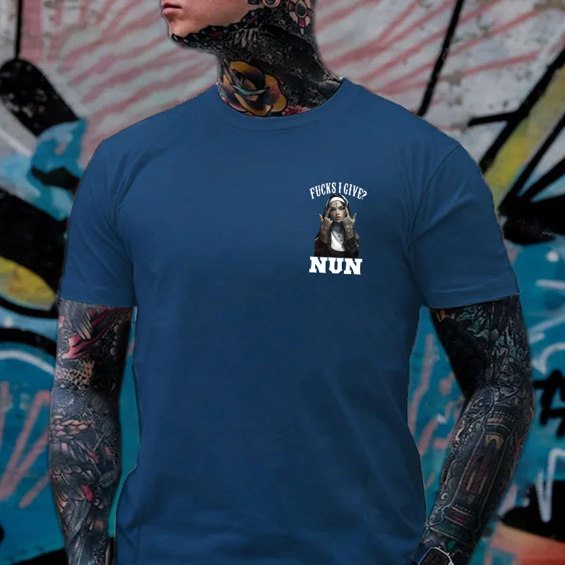 F*CKS I GIVE NUN Defiant Nun Print Men's T-Shirt Image - 12