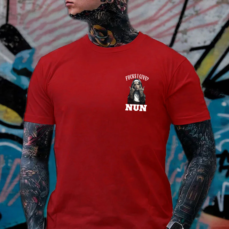 F*CKS I GIVE NUN Defiant Nun Print Men's T-Shirt Image - 14