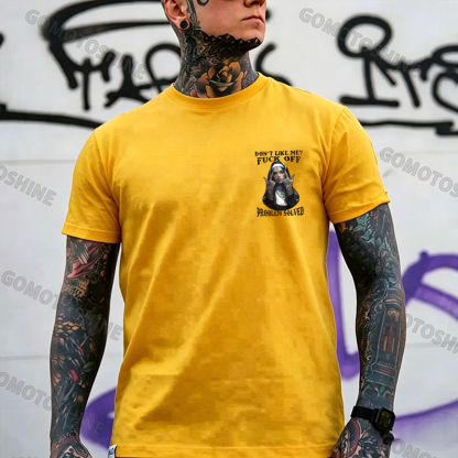 DON'T LIKE ME F*CK OFF Defiant Nun Print Men's T-Shirt Image - 19