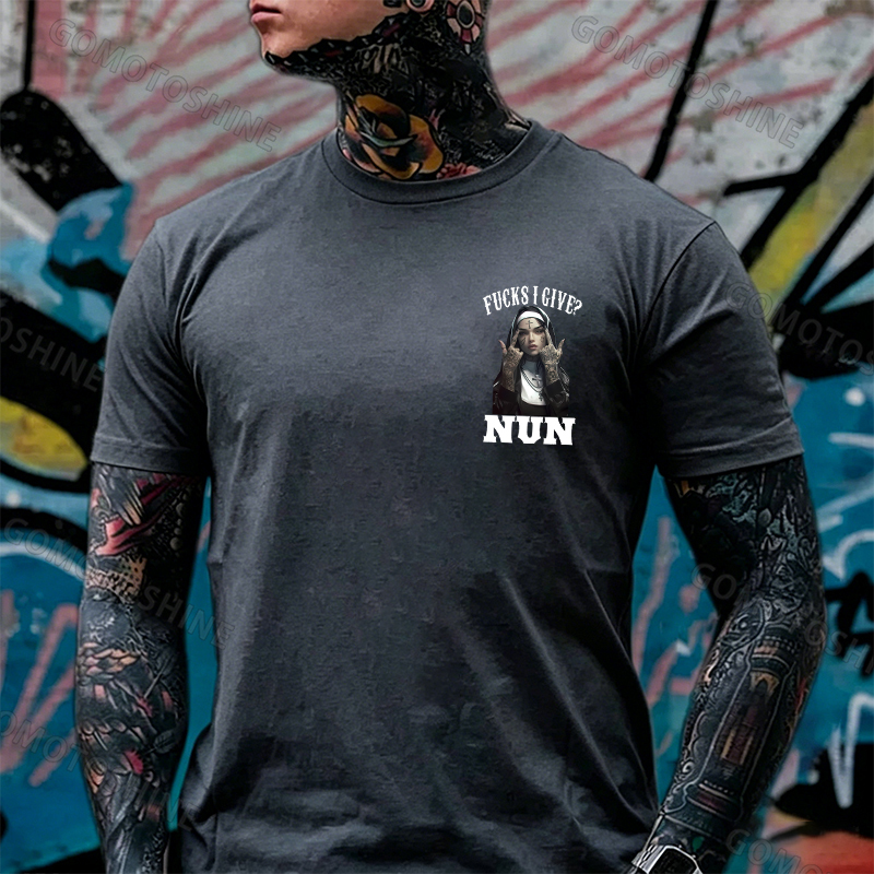 F*CKS I GIVE NUN Defiant Nun Print Men's T-Shirt Image - 18