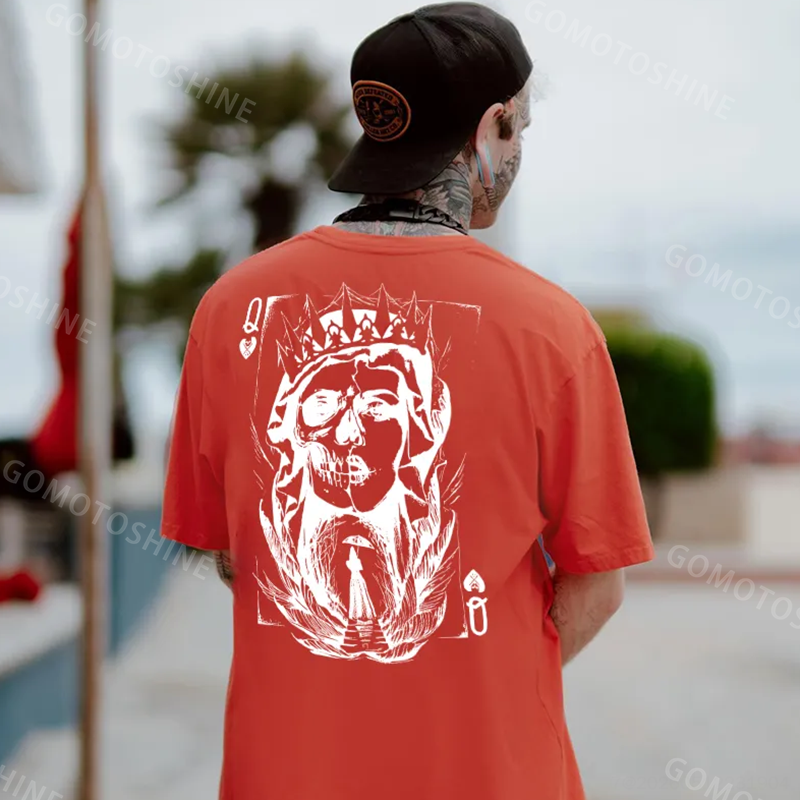 Poker Q Gloomy Queen Vintage Style White Print T-shirt Image - 18